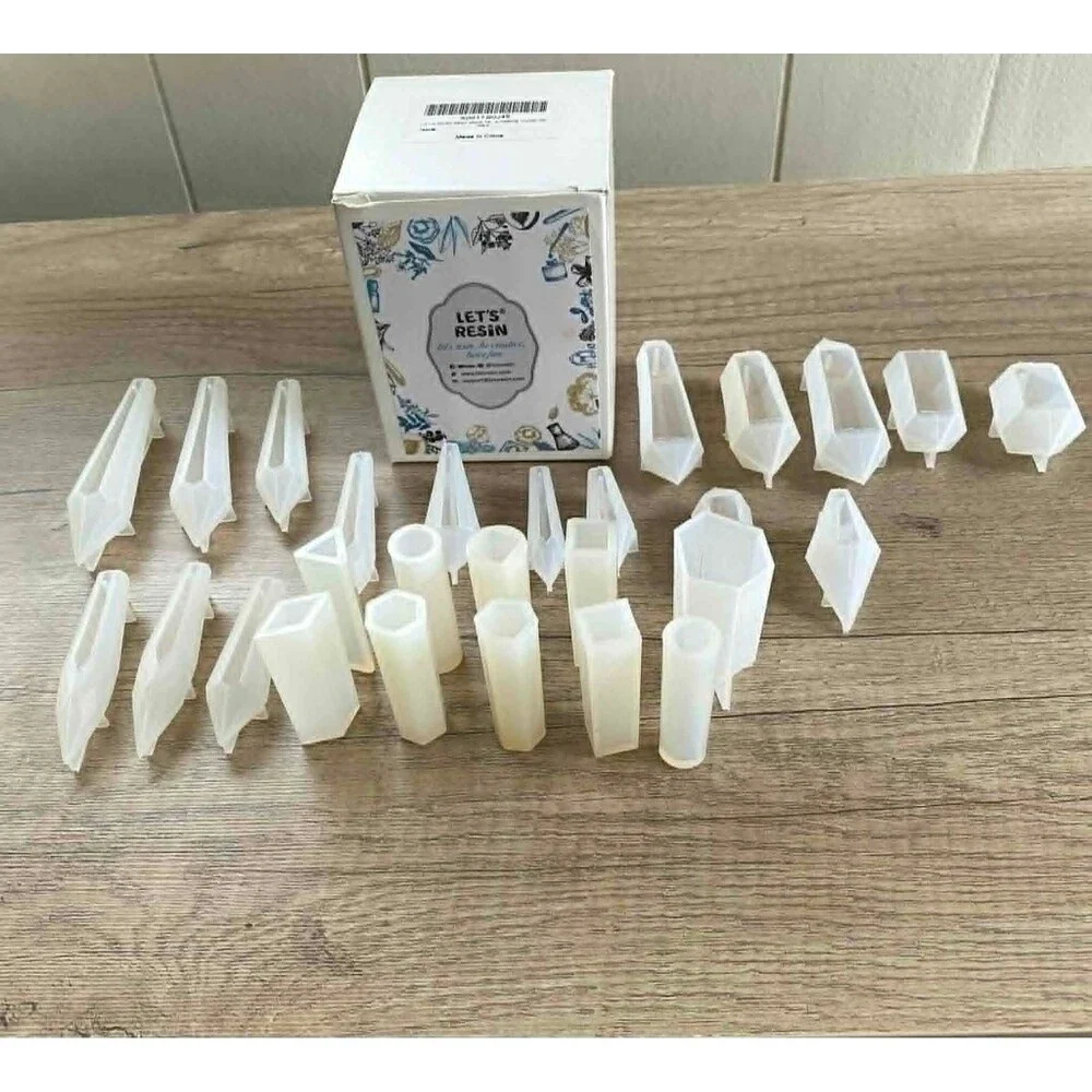 Crystal and Cylinder - Shaped Clear Silicone UV Resin Molds - Picture 4 of 5